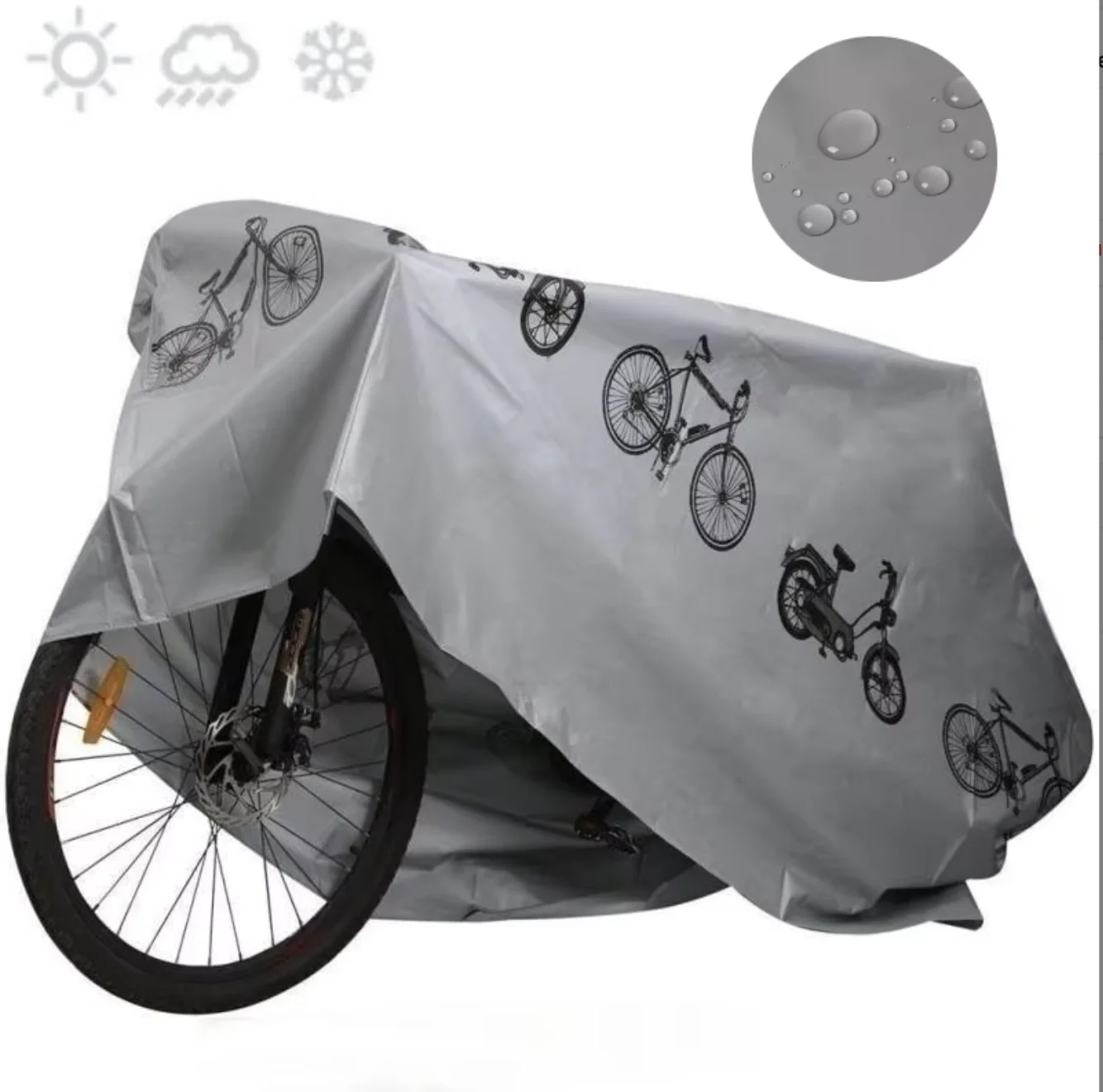 Fahrradabdeckung, Motorrad-Regenabdeckung, wasserdicht, staubdicht, UV-Schutz, Outdoor-Schutz