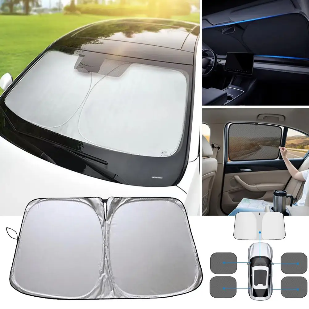 Auto-Sonnenschutz für die Frontscheibe und 4 Fenster, Kit – Bild 2