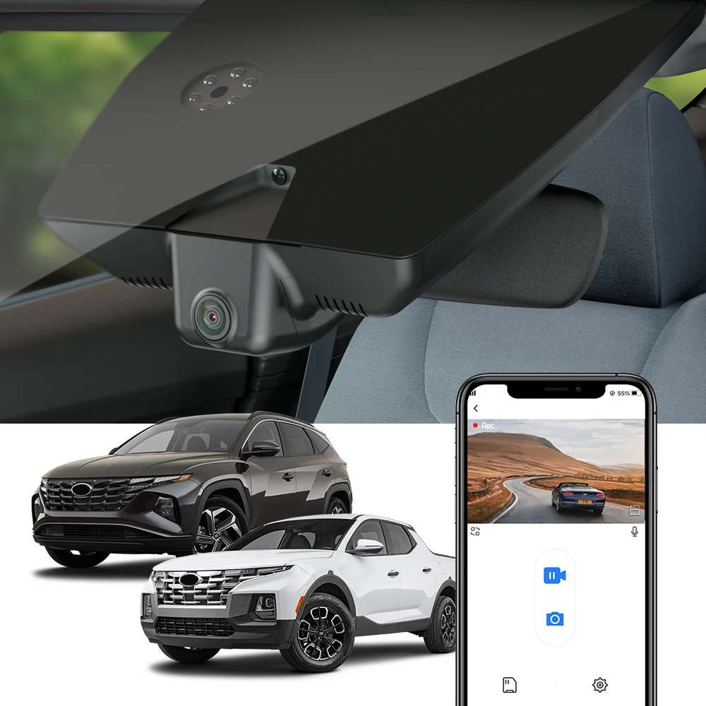 Fitcamx 4K Dash Cam für Hyundai Tucson 3./4. Generation 2016-2026 und Santa Cruz 2022-2026