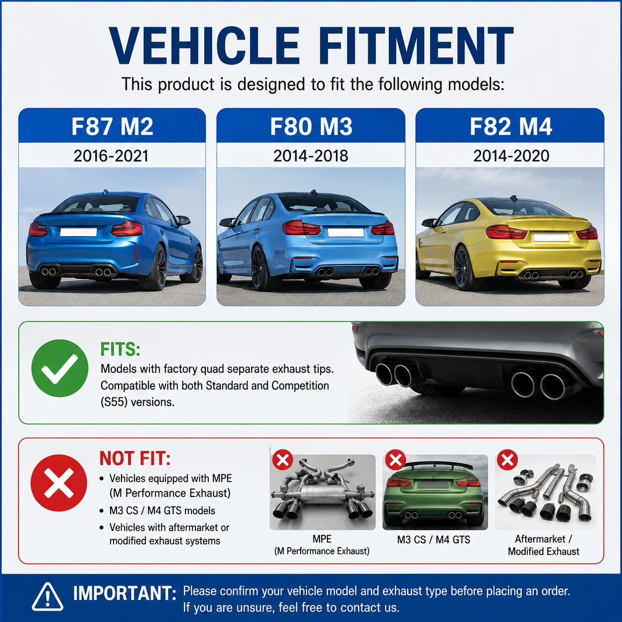 70mm Auspuff-Endrohre für BMW F87 M2 F80 M3 F82 F83 M4 (4 Stück) – Bild 5