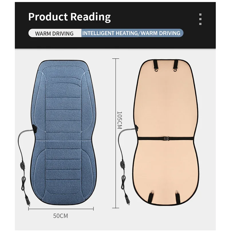 Beheizter Autositzbezug 12V Schnellheizender Sitzkissen Warmer Plüsch – Bild 5
