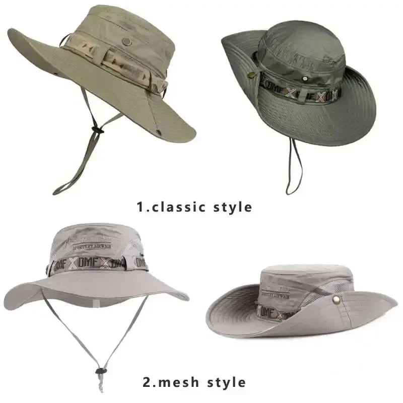 Bucket Hat Sommer Herren UV-Schutz Wandern Strand Sonnenschutz Kappe – Bild 5