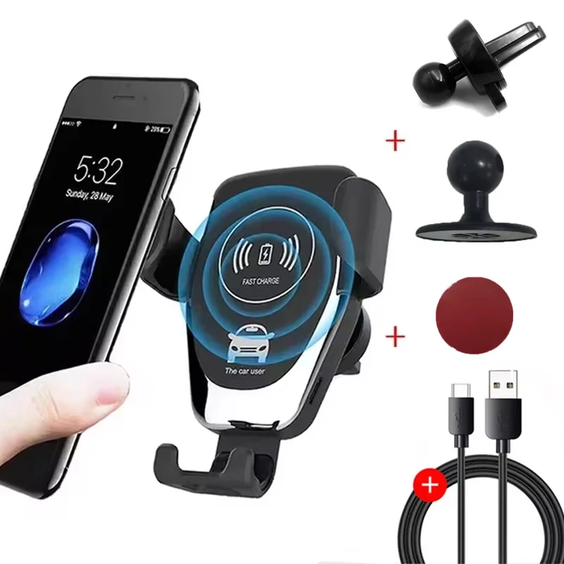 Kabelloses Auto-Ladegerät mit Handyhalterung für iPhone und Samsung