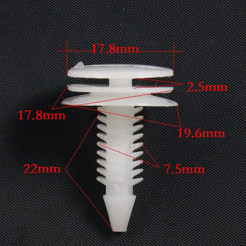 Auto Verschluss Automobil Tür Trim Panel Clip Weiß (10 Stück) – Bild 2