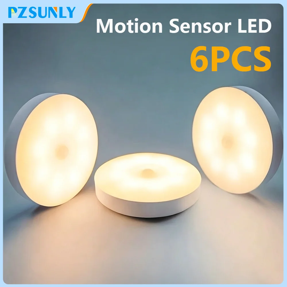 Motion Sensor LED Nachtlicht USB Aufladbare Nacht Lampe Für Küche Schrank Garderobe Lampe Treppe Drahtlose LED