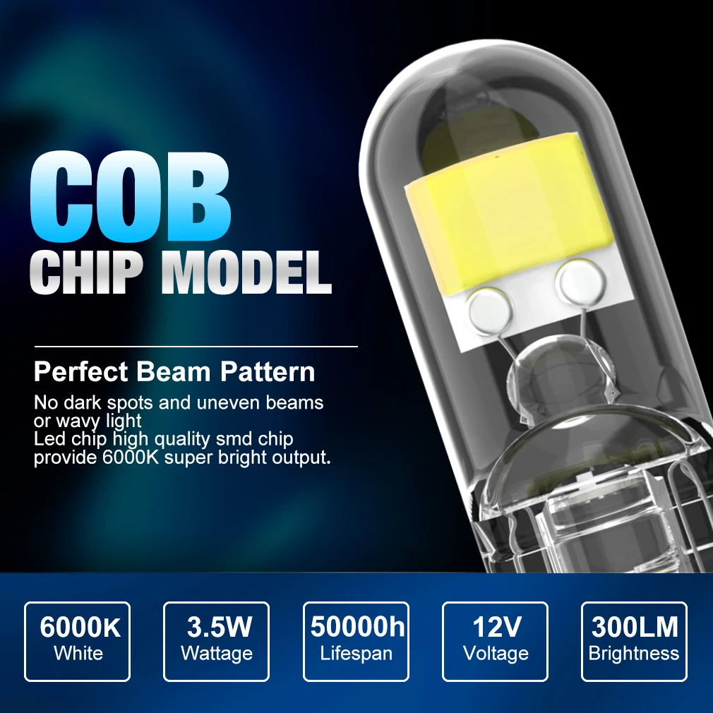 2x W5W T10 LED CANBUS Kein Fehler 5W5 DC 12V 6000K 194 168 LED Auto – Bild 2