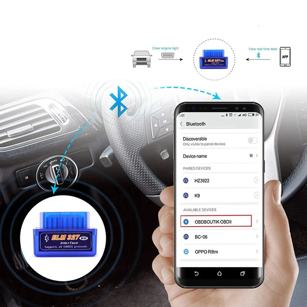 Elm327 bluetooth 5,1 v 2,1 auto obd2 scanner auto diagnose tool code – Bild 2