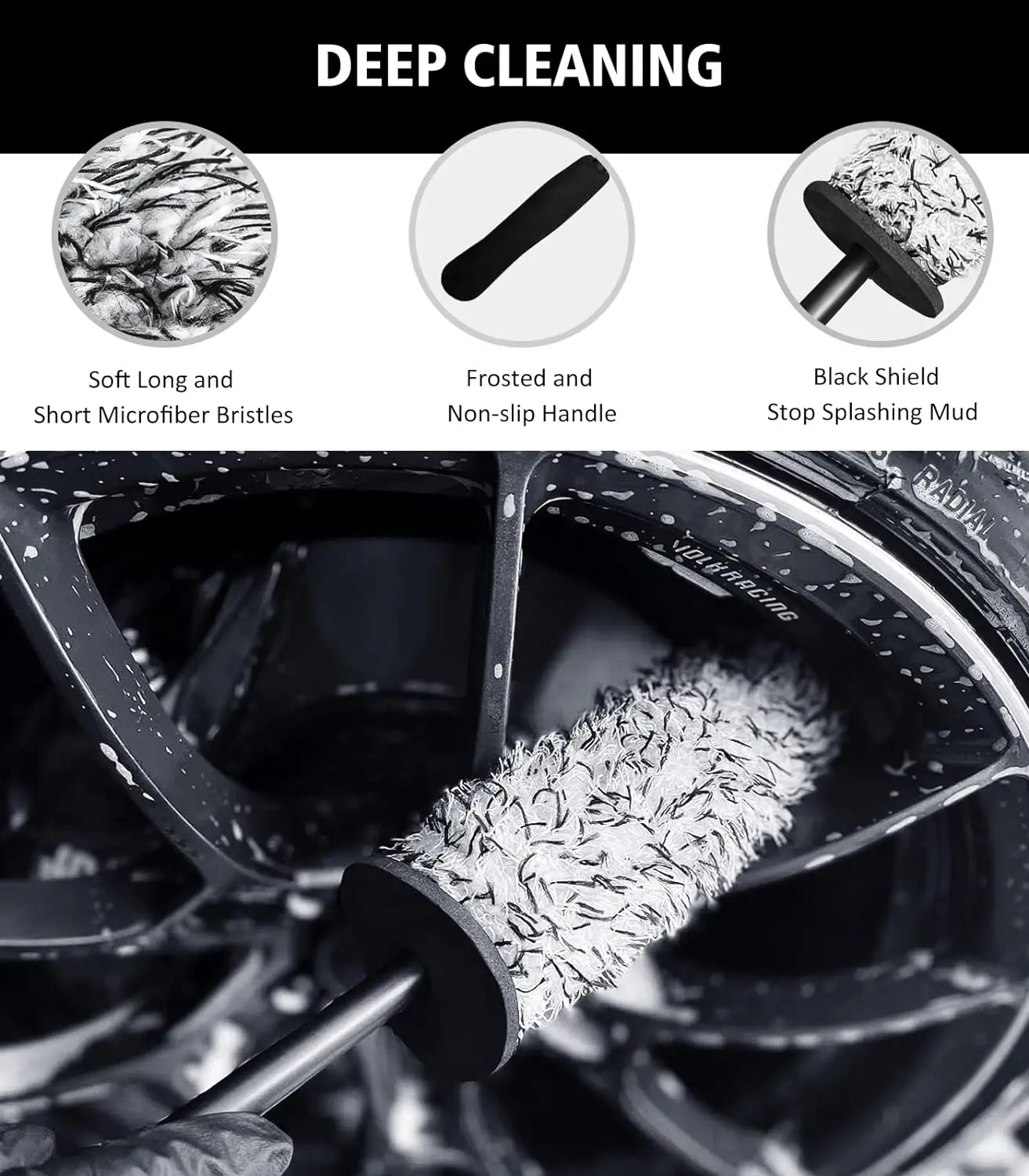 Auto waschanlage Mikro faser räder Bürste rutsch feste ultra weiche – Bild 4
