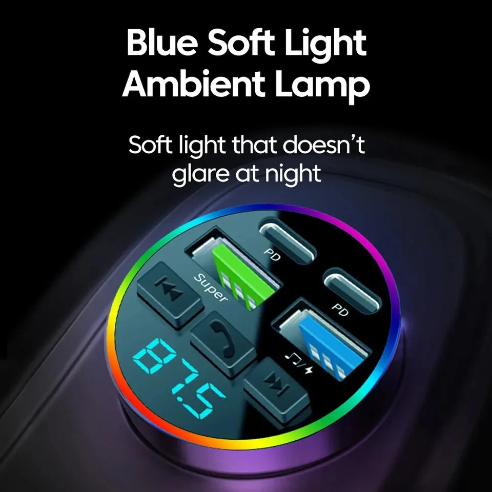 Bluetooth 5.0 Auto-FM-Transmitter Freisprecheinrichtung Drahtloses – Bild 6