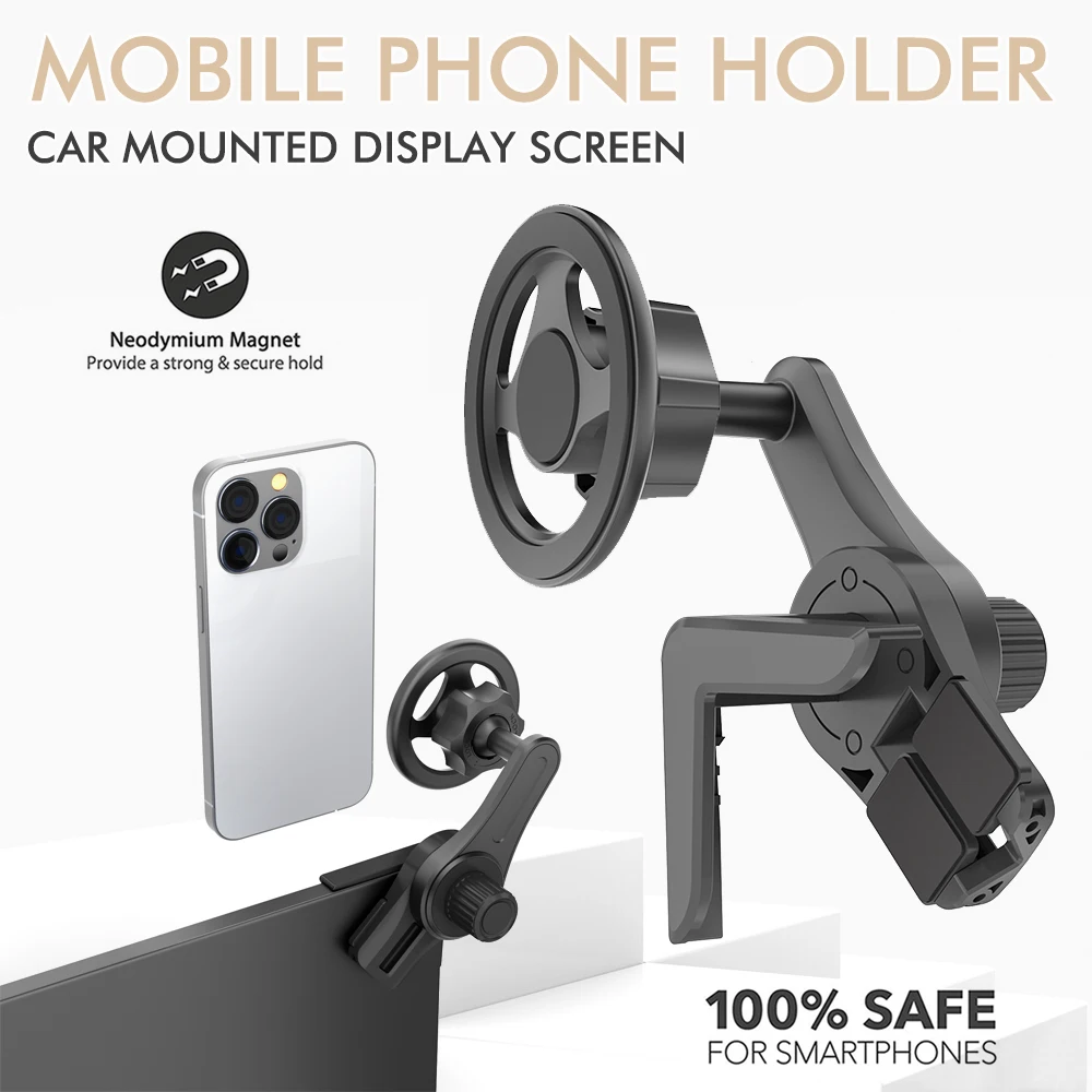 Auto-montierter Bildschirm, magnetischer Handyhalter, 360-Grad-freie – Bild 2