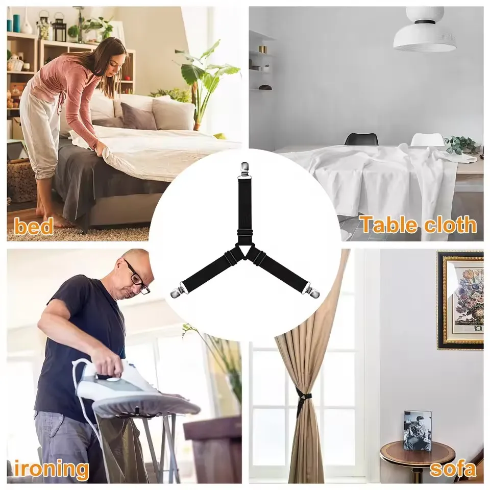 Elastische Bettlaken Greifer Drei Kopf Clips Greifer Halter (4 Stück) – Bild 6