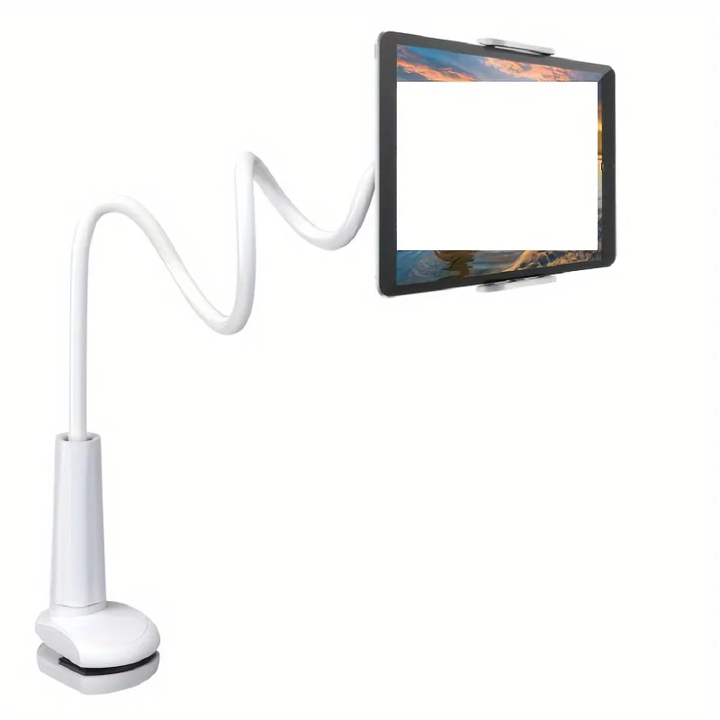 360 Grad drehbarer Tablet-Telefonhalter mit Spiralbasis, geeignet für Betten, Kopfteile, Schreibtische