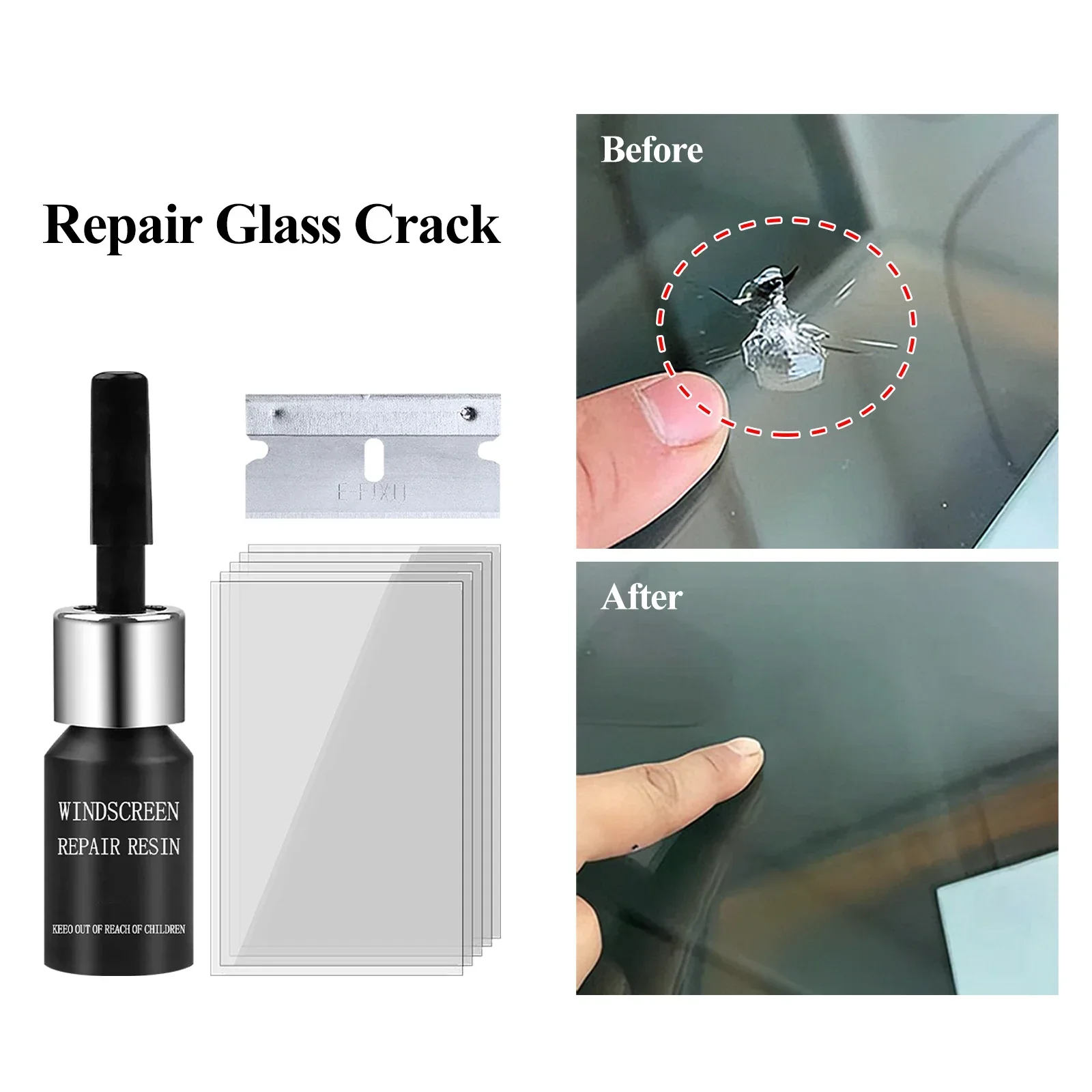 Auto Glas Reparatur Fenster Risse Gone Kit Entfernen Kratzer Automobil – Bild 2