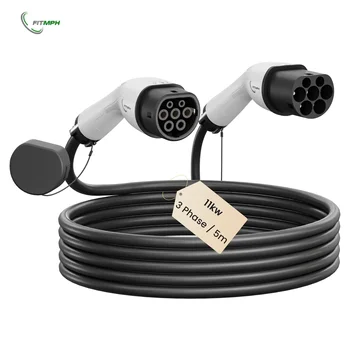 FITMPH Typ 2 EV-Ladekabel 5m, IEC62196-2, 11kW 16A 3-Phasen EV-Kabel für AC-Ladestationen & Typ 2