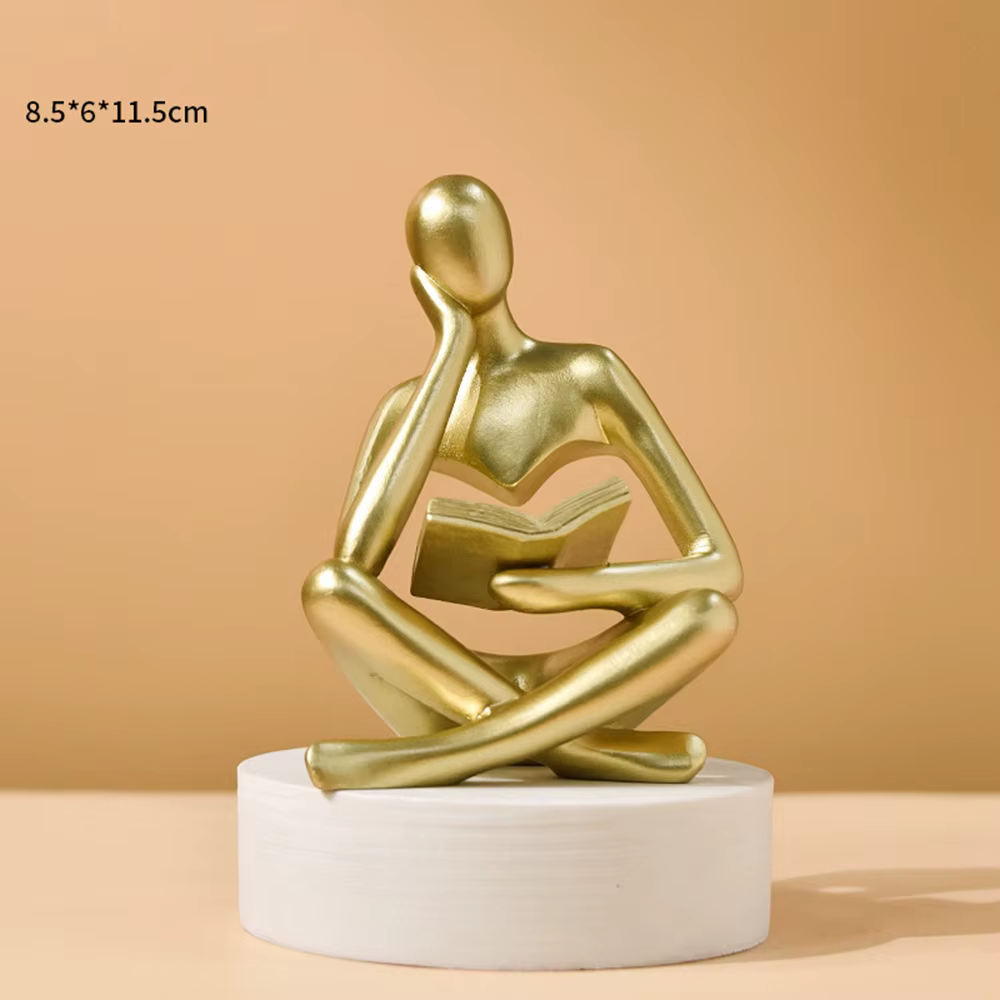 Bücherregal-Dekoration, Heimdekoration - Person Who is Thinking, abstrakte Denker-Skulptur, Figur, Statue