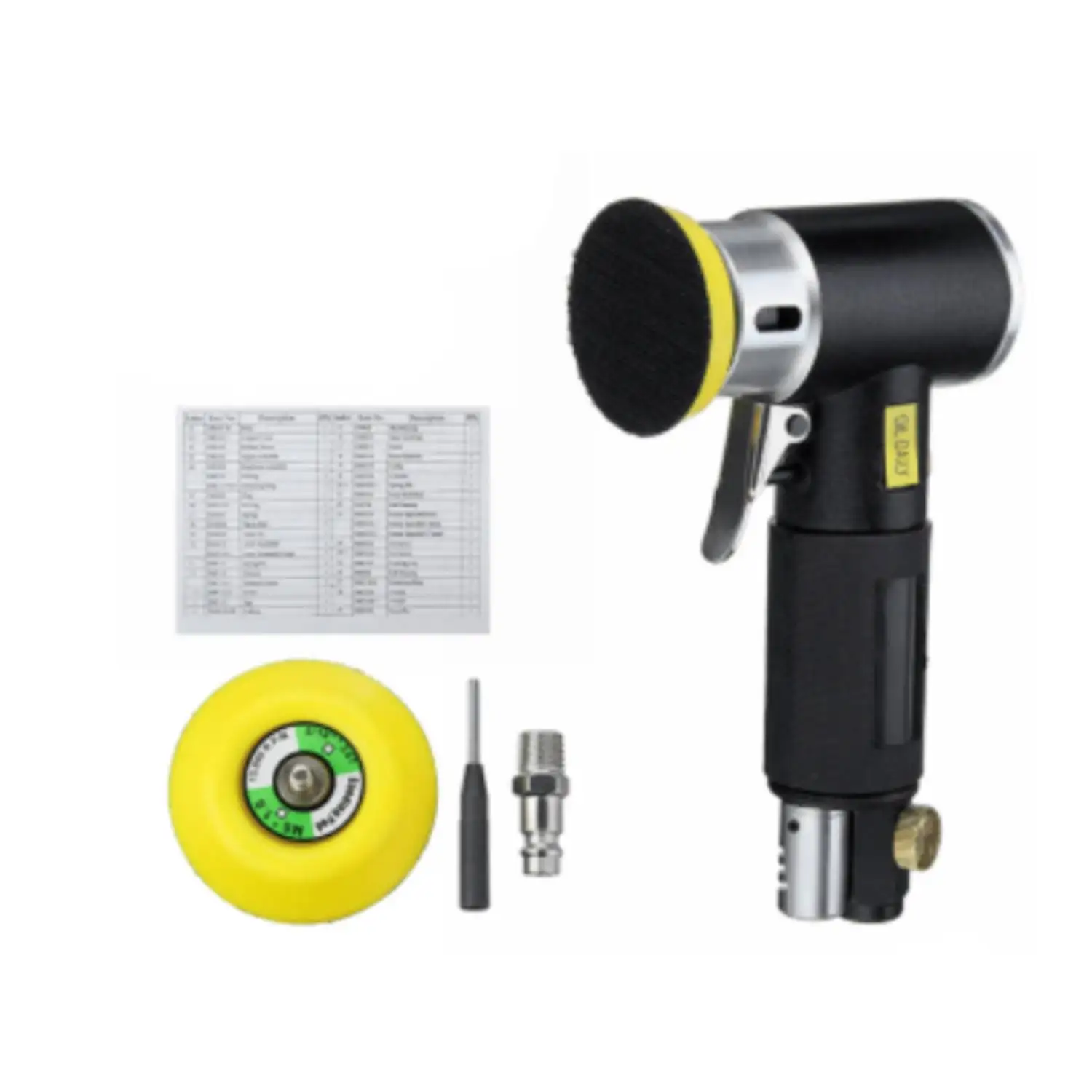 Druckluftschleifer 25mm/50mm/80mm Exzenterschleifer-Set mit Polier- und Polierpads, tragbares