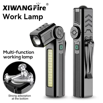 Multifunktionale Arbeitsscheinwerfer, magnetische LED-Taschenlampe, eingebauter Akku, wiederaufladbar über