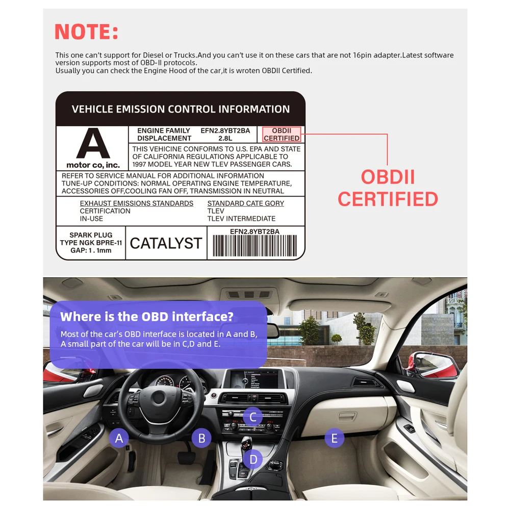 Bluetooth 5,1 ELM 327 V 2,1 Auto OBD2 Scanner Auto Diagnose Werkzeug – Bild 3
