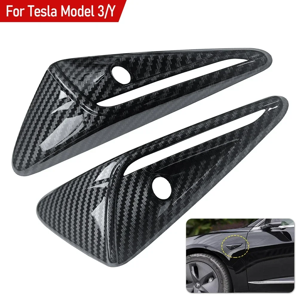 Tesla Modell 3 Y X S Seite Kamera Carbon Fiber ABS Schutz (2 Stück) – Bild 2
