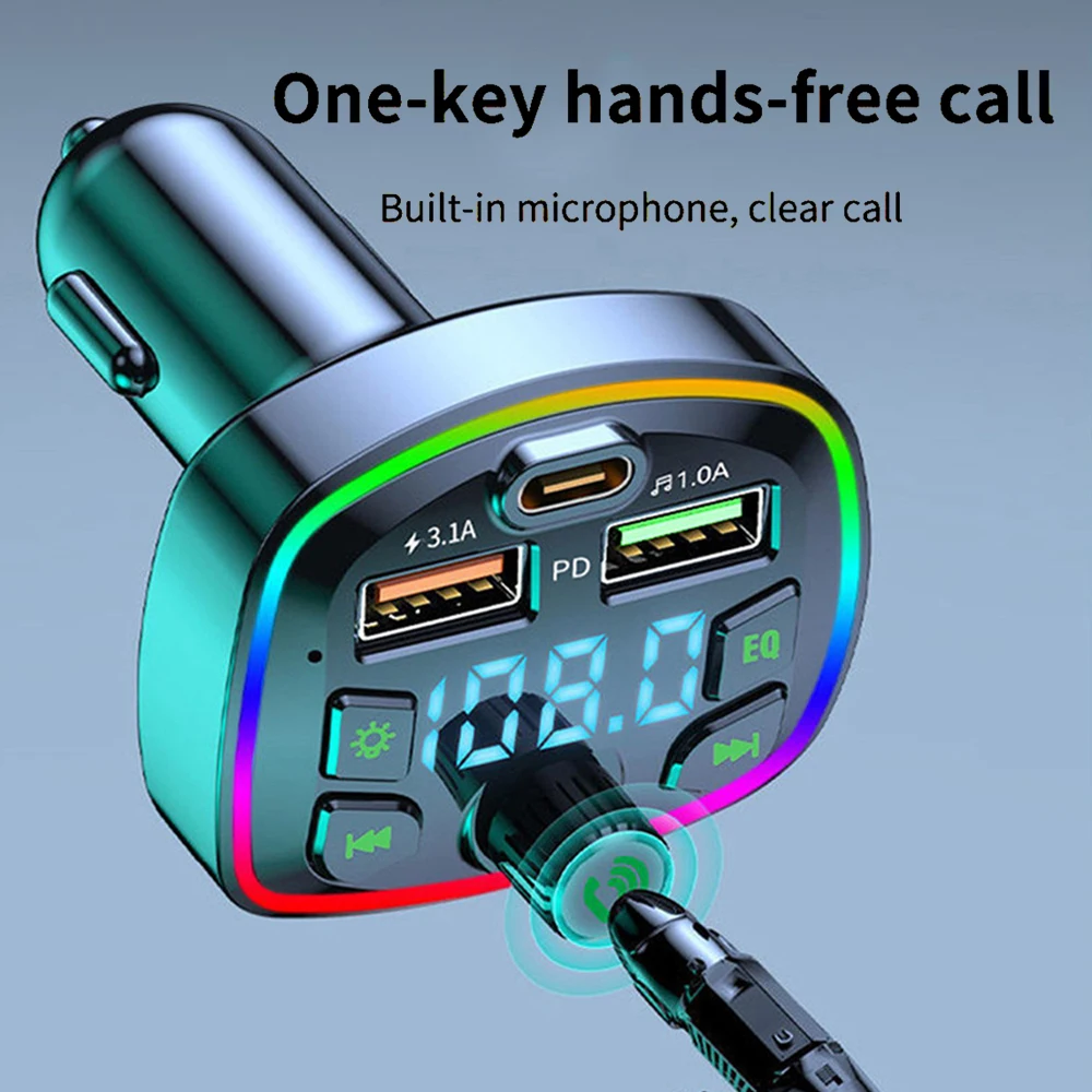 Auto Freisprecheinrichtung Bluetooth-kompatibel 5,0 FM Sender Auto 2 – Bild 5