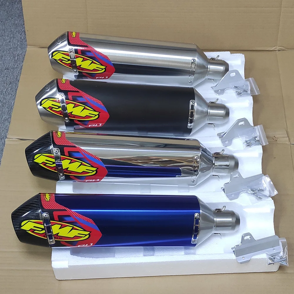 Länge 470mm Einlass 51mm Motorrad-Auspuffrohr FMF 4T Schalldämpfer mit Halterung Universal Motorrad Motocross