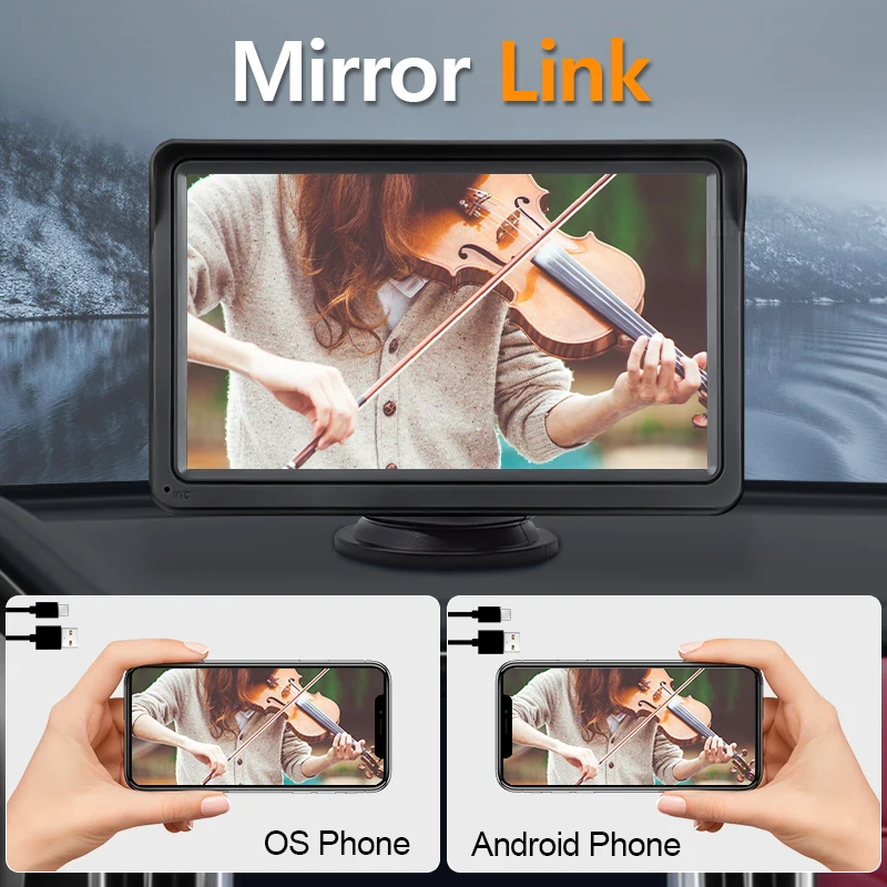 Hippcron 7 Zoll Autoradio Multimedia Videoplayer Drahtloses Carplay – Bild 3