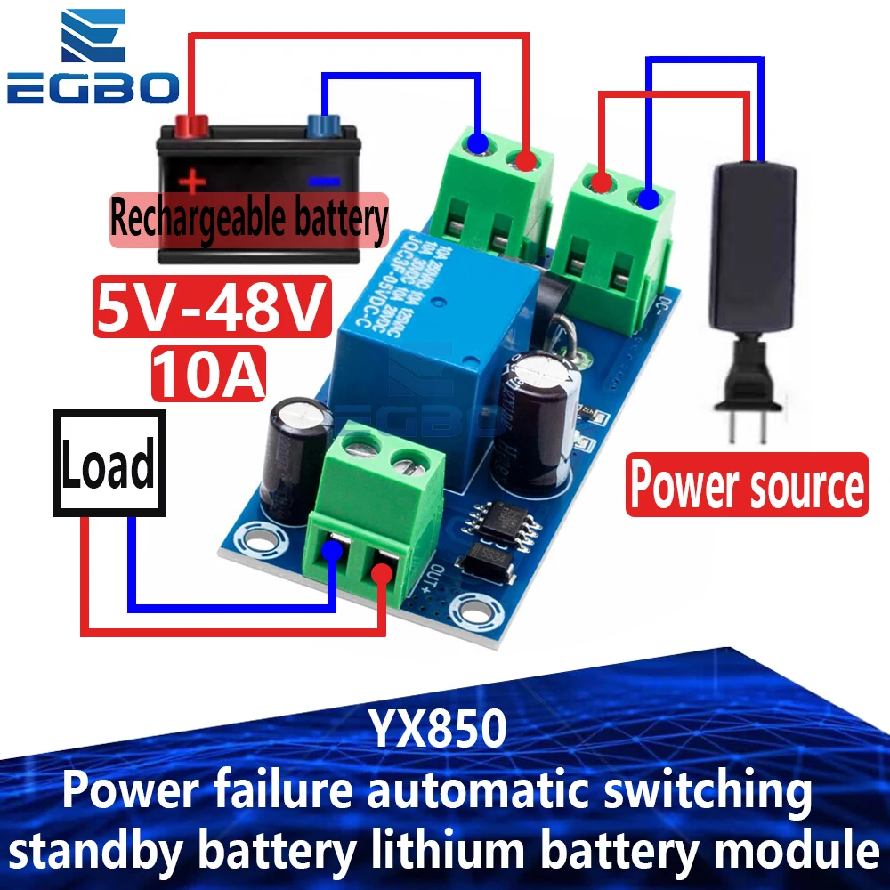 YX850 Stromausfall automatische schaltung standby-batterie lithium-batterie modul DC 5V-48V universal notfall
