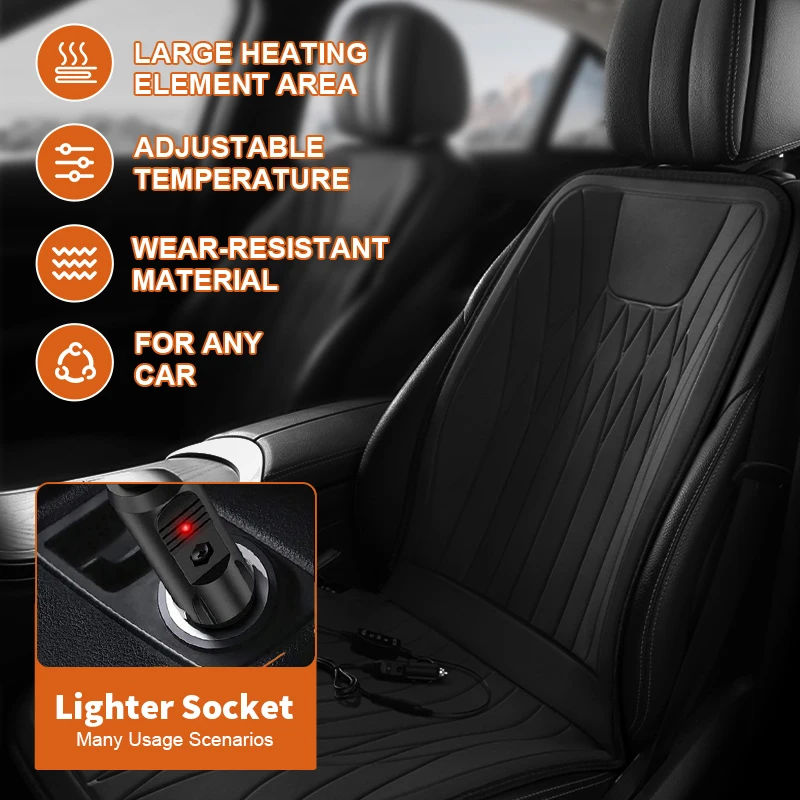 12V Beheizte Auto Sitzkissen Universal Schnelle Heizung Winter Wärmer – Bild 2