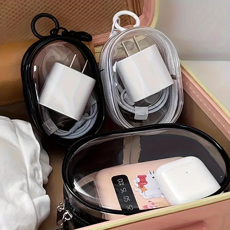 Tragbare Mini-Aufbewahrung tasche mit durchsichtigem Reiß – Bild 2