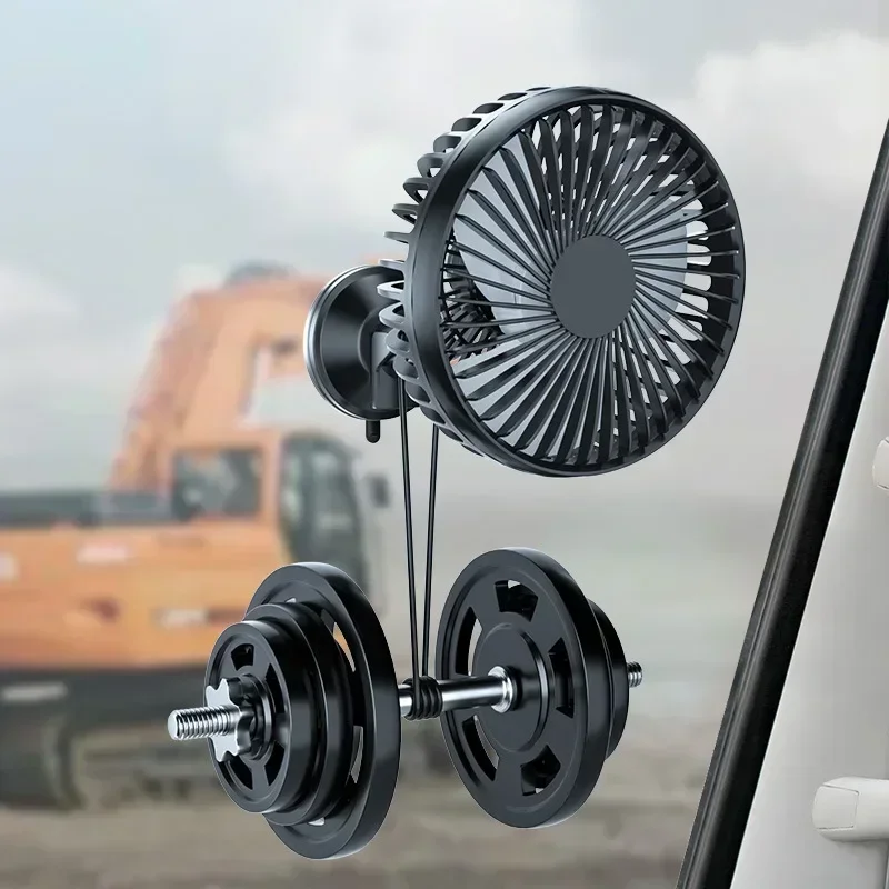 Auto Lüfter 12V-24V Großwind Drei-Gang-Kontroll leuchte und tragbarer – Bild 5