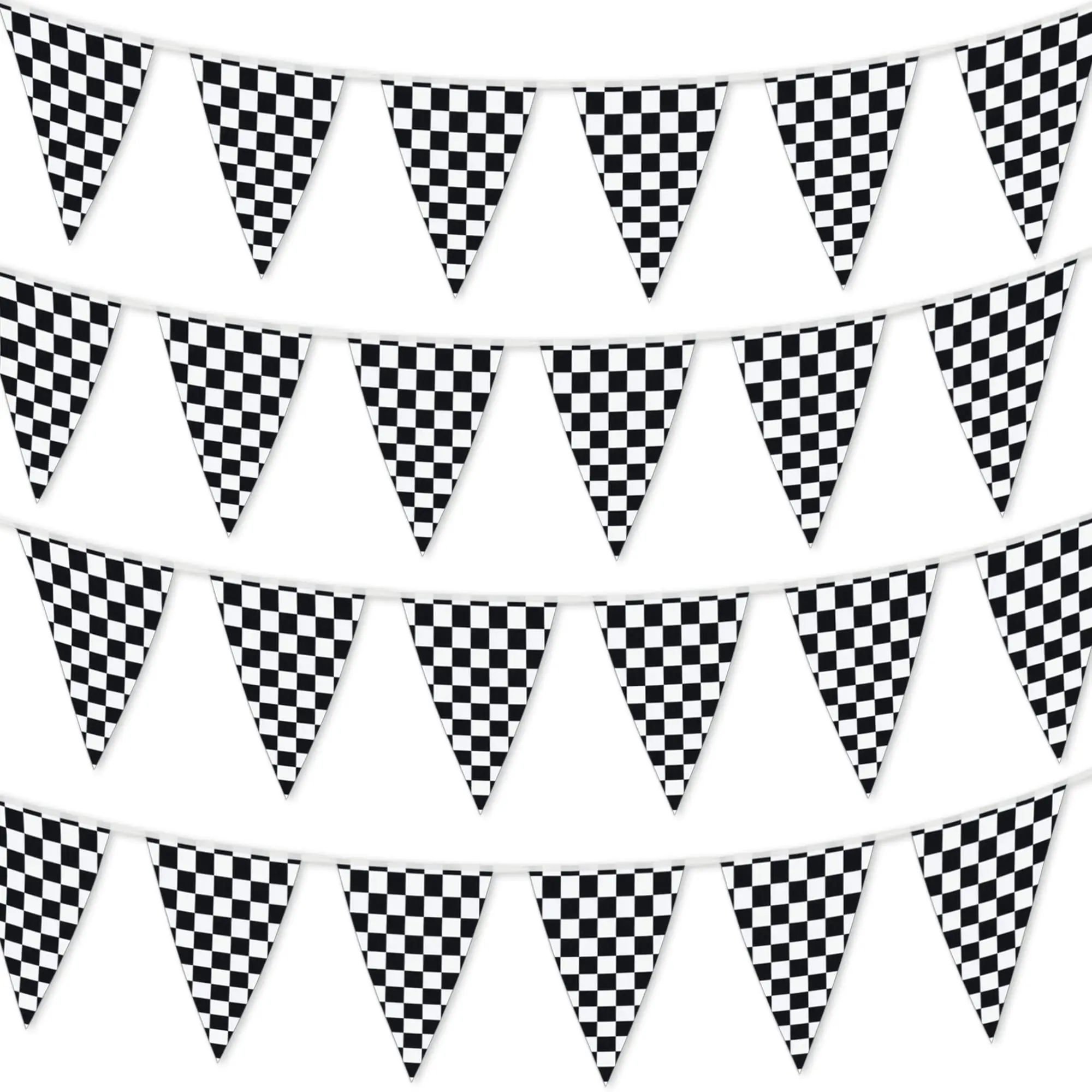 Rennwagen Party Dreieck Flagge Banner Karierte Flagge Wimpel Banner für Rennwagen Geburtstag Party Dekoration