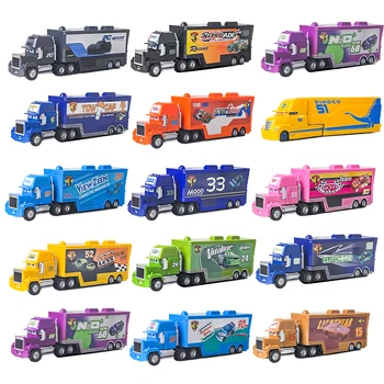 Lot von LKW-Rennmodellautos aus Cars 2 & 3: Lightning, Mack, Uncle Dinoco, Cruz Ramirez, Chick Hicks, King