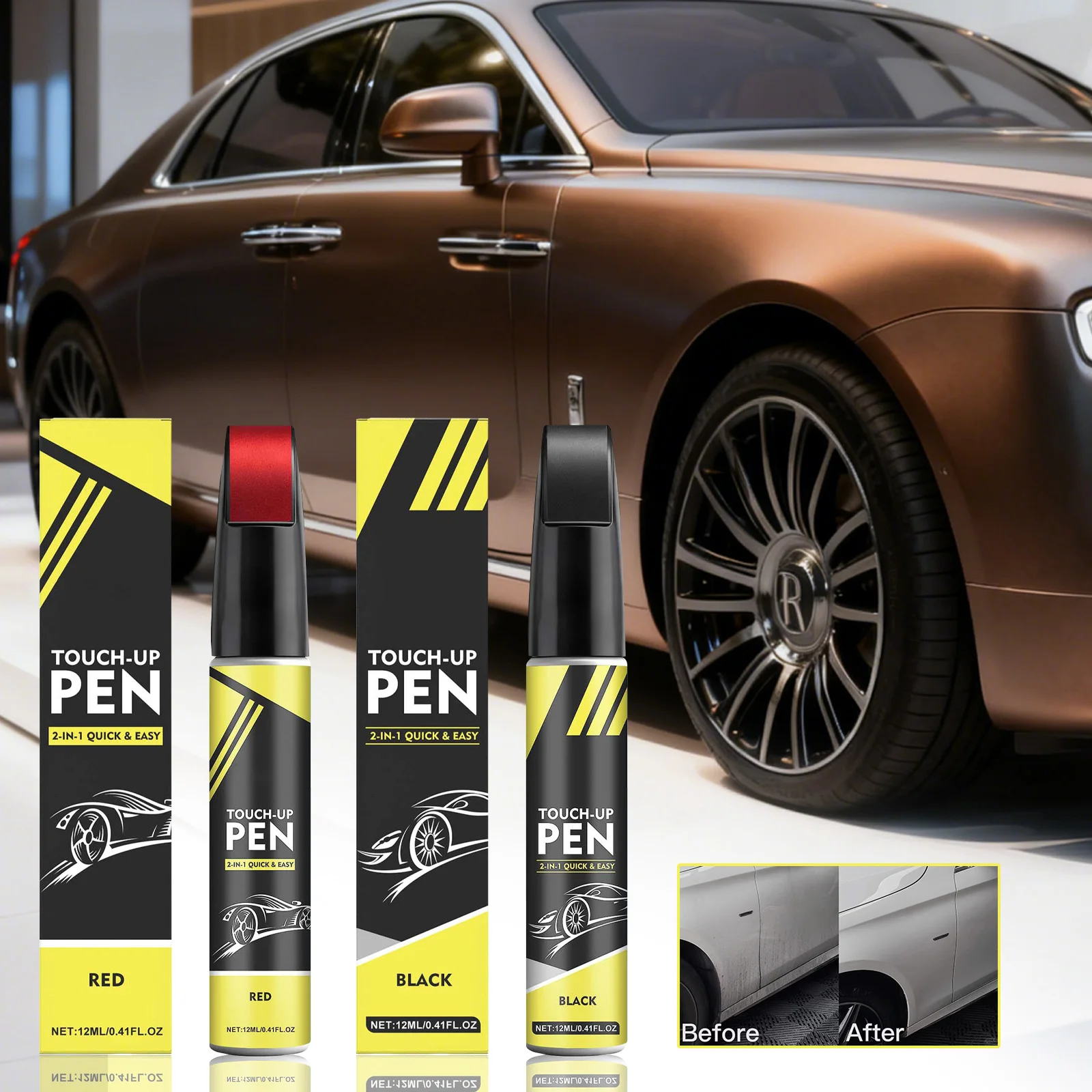 Autopf Pinsel Perle Schwarz Kratzer Reparatur Autolack Artefakte Farbe Marker Rot Accesorios Para Veh soi