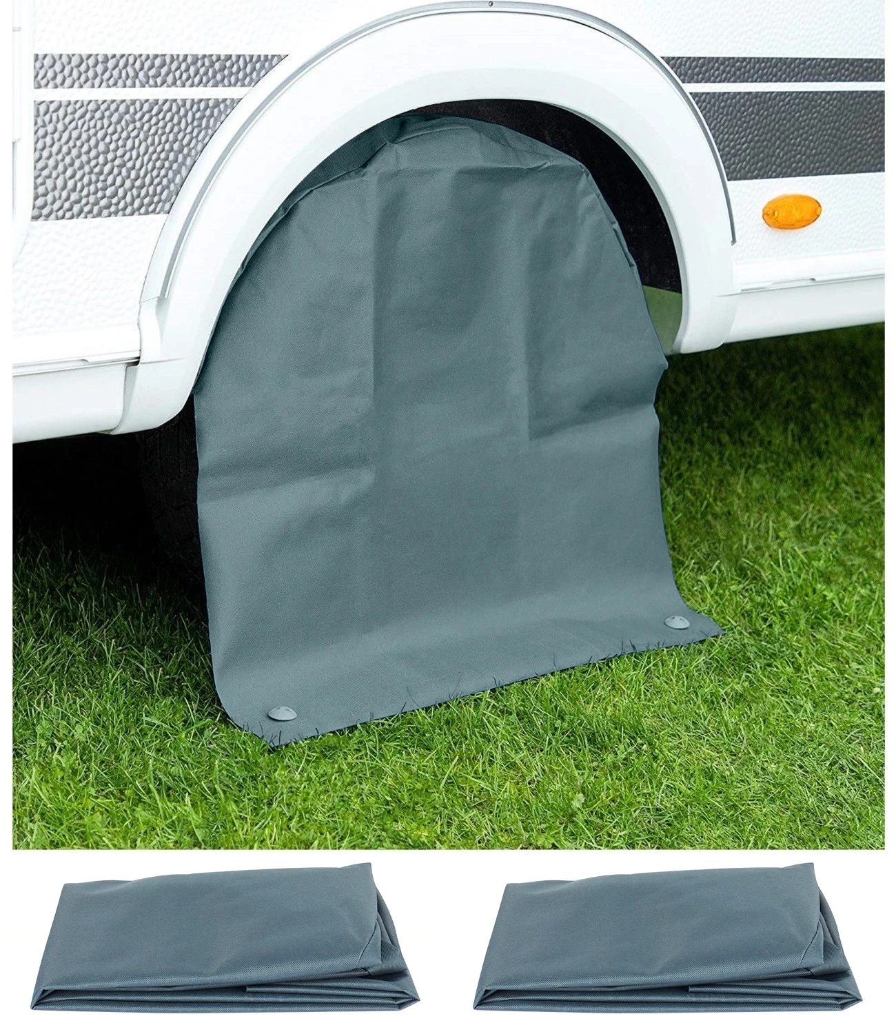 Wohnwagen-Radabdeckung, Reifenabdeckung für Wohnwagen, Wohnmobil, Anhänger, Camping, 65 cm/78 cm (2 Stück)