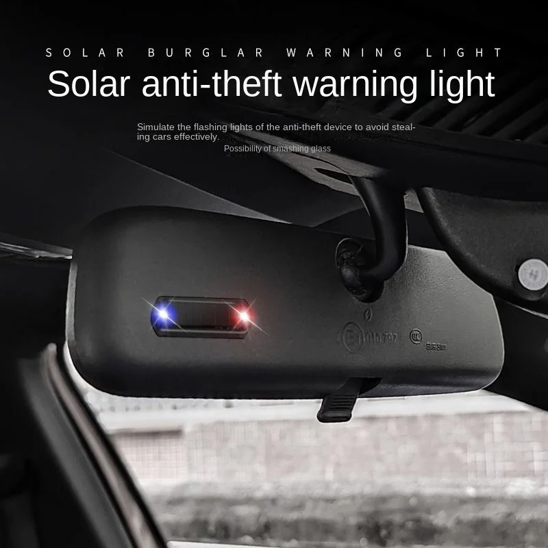 Auto Mini LED Solar Power Warnung Licht Nacht Sicherheit Simulierte Alarm Drahtlose Anti-Diebstahl Vorsicht