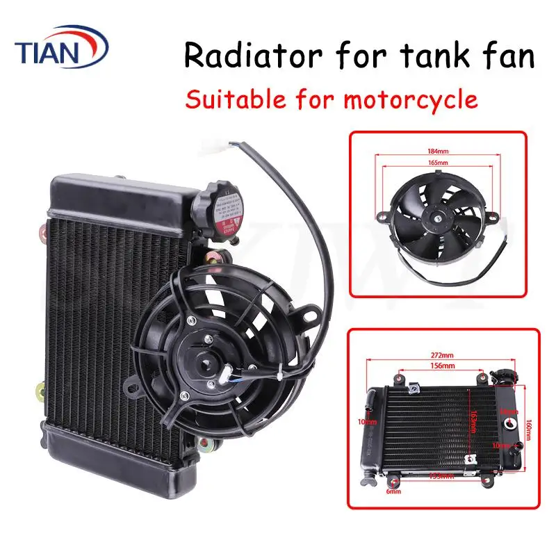 Motorrad Kühler Kühlwasser Tank Motorrad Zubehör für Moto Quad 4x4 ATV UTV Dirt Bike Teile 150cc 200cc 250cc