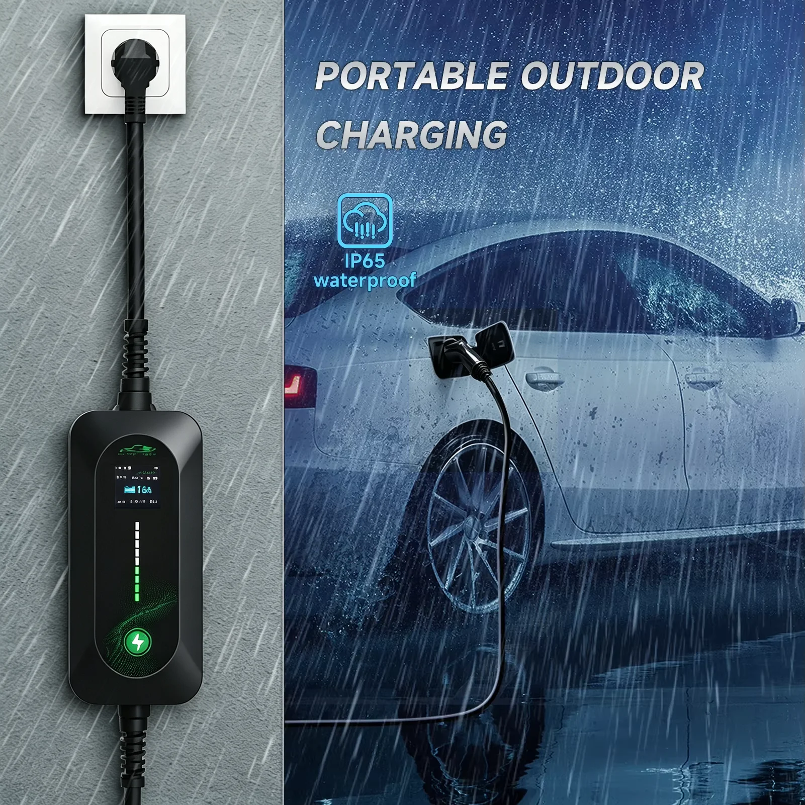 3,5 kW tragbares EV-Ladegerät mit 3m/5m/10m Kabel, Typ2 – Bild 5