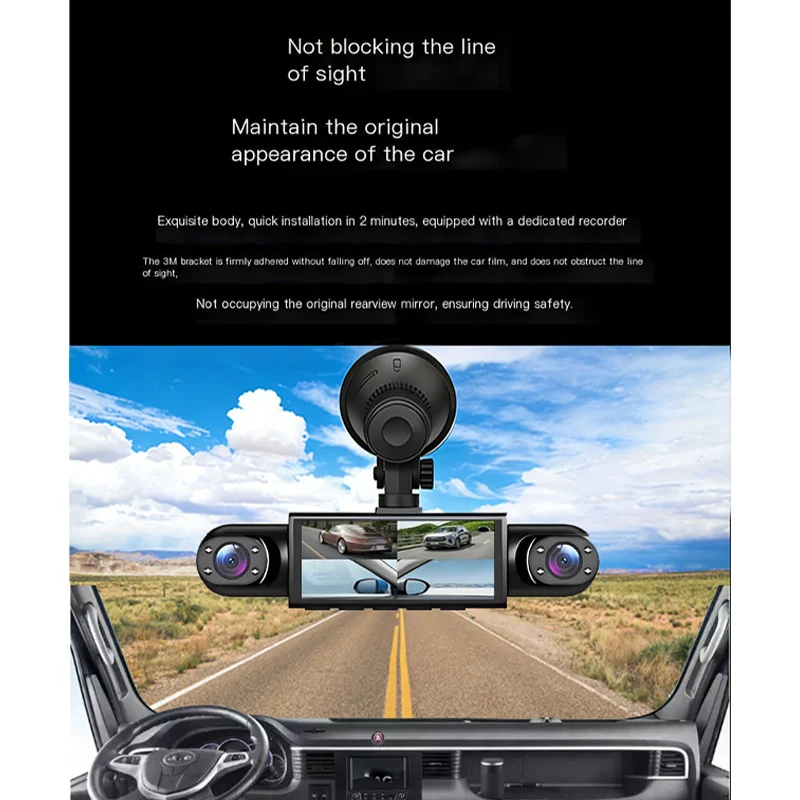 Saker 4-Kanal Dashcam für Autos 4K Vorne 1080P Innenraum Rück – Bild 5