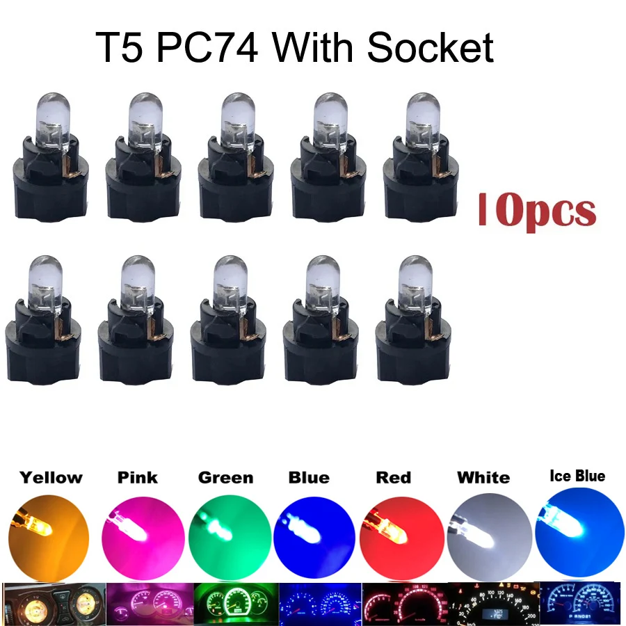 T5 PC74 B8.5 Led W3W Auto Innen Licht Dashboard Erwärmung (10 Stück) – Bild 4