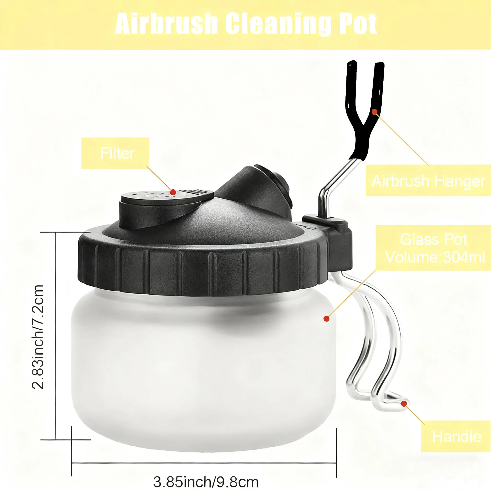 Airbrush-Reinigungsset mit sauberer Topfglashalter für die – Bild 2