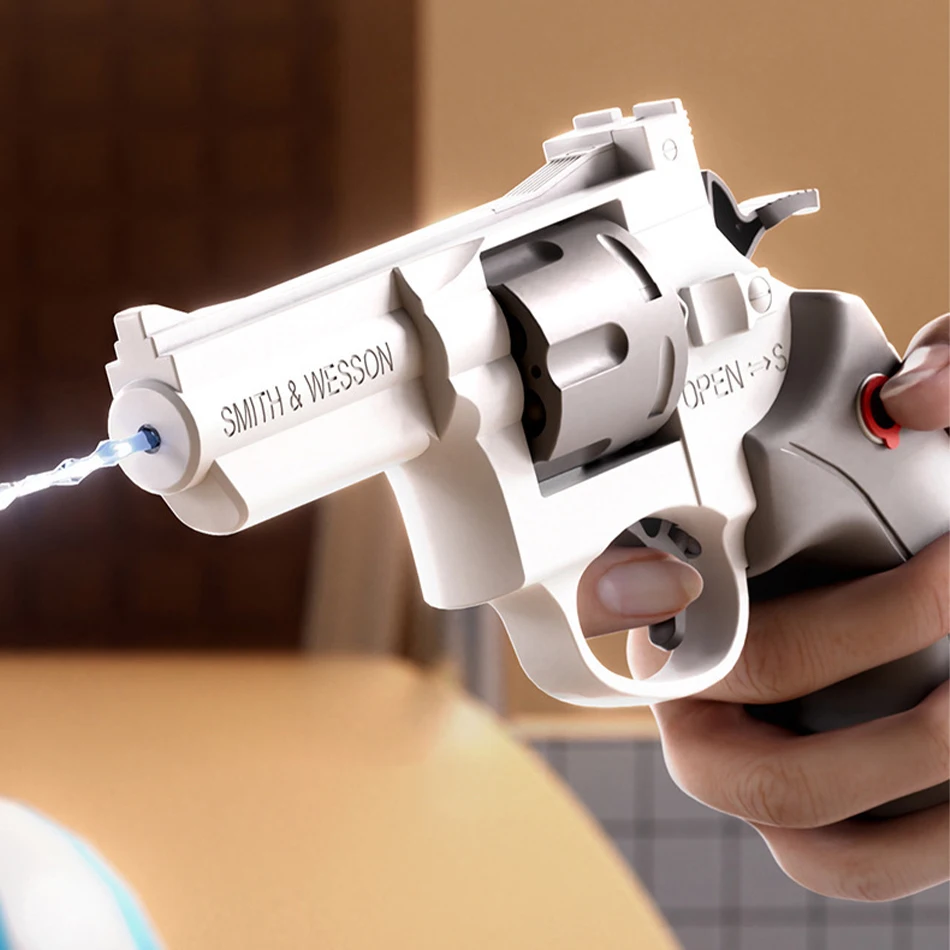 HUIQIBAO 2025, Sommer-Revolver-Wasserpistole, Spielzeug, mechanische kontinuierliche Wasserpistole, Spielzeug