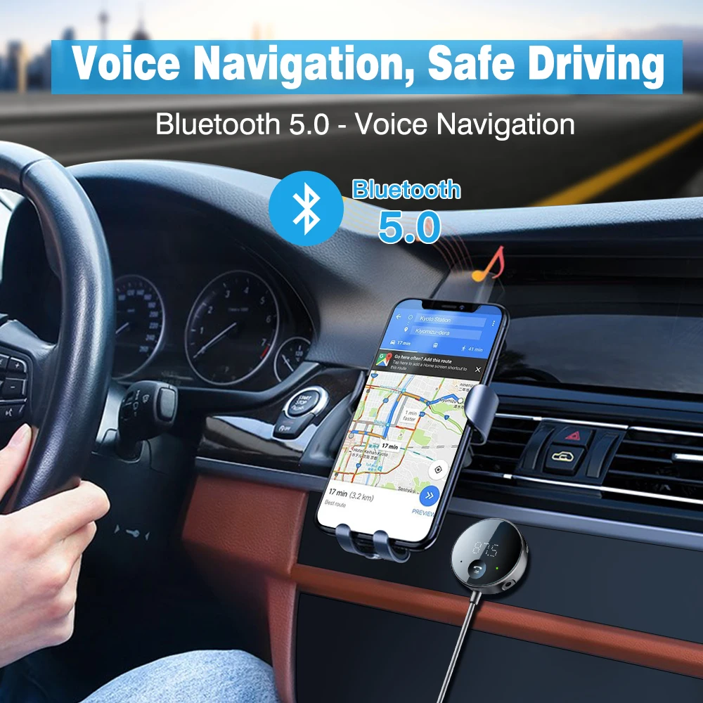 FM-Transmitter Auto Bluetooth-Empfänger 5.0 AUX Audio Wireless Adapter – Bild 2