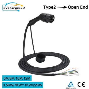 EVcharger4U Typ2 EV-Ladekabel 3,5 kW/7 kW/11 kW 22 kW 1 Phasen/3 Phasen 16 A/32 A offenes Ende für Ladestation