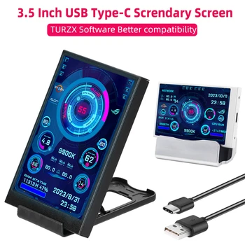 3,5-Zoll-Typ-C-Sekundärbildschirm für Computer, CPU, RAM, GPU, HDD-Monitor, 320 x 480 IPS, LCD-ISB-Display