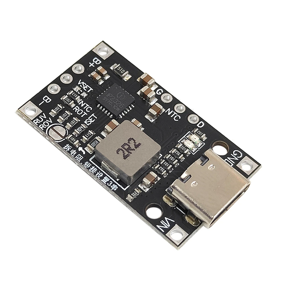 2S 3S Typ-C USB BMS 15W 8,4V 12,6V 1,5A Lithium-Batterie-Lade-Boost-Modul mit symmetrischer Unterstützung