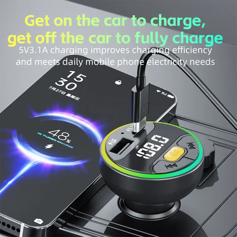 Auto FM-Transmitter Bluetooth 5.3 Freisprecheinrichtung Kabelloses – Bild 3