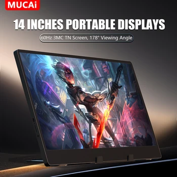 MUCAI N140-S36 Tragbares Display 14 Zoll 60 Hz Auflösung 1366*768 TN Panel 250cd/ ㎡ Tragbarer Monitor