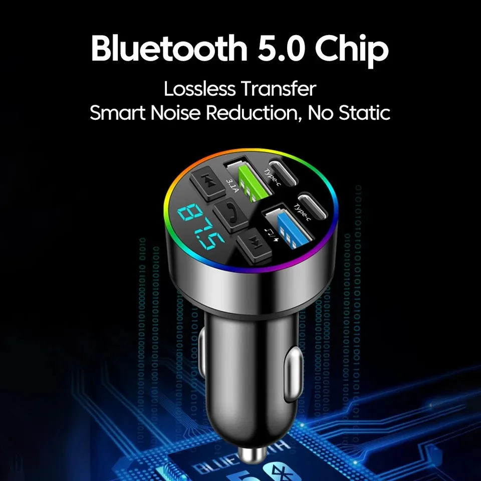 Bluetooth 5.0 Auto-FM-Transmitter Freisprecheinrichtung Drahtloses – Bild 5