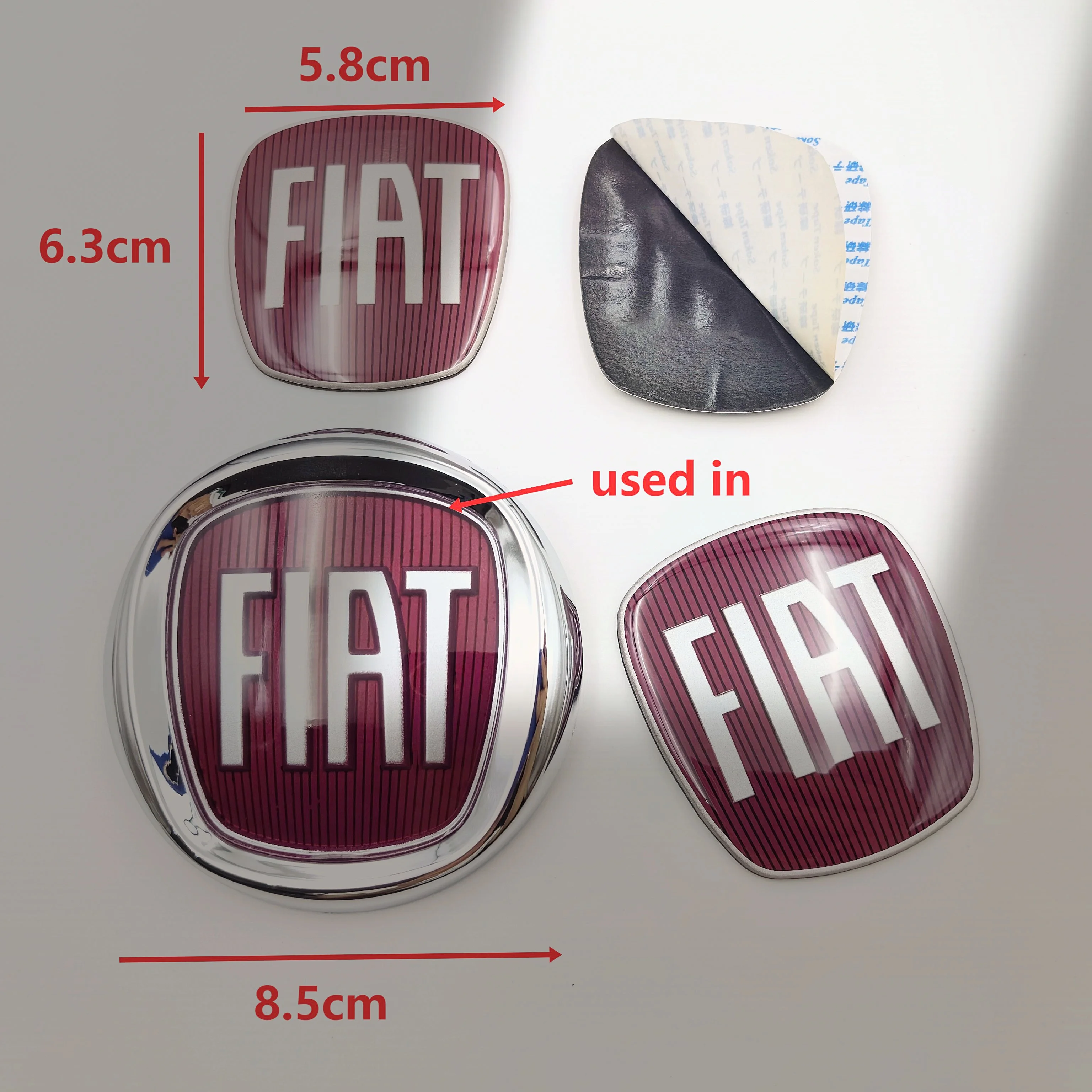 63 mm x 58 mm Logo Fiat Auto-Frontgrill, hintere Stoßstange, Hecktür – Bild 6