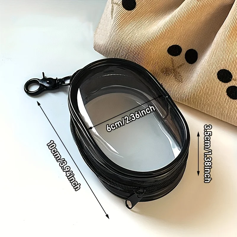 Tragbare Mini-Aufbewahrung tasche mit durchsichtigem Reiß – Bild 6